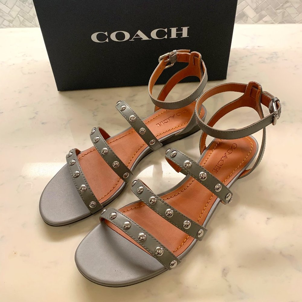 NEW Coach Vanna Demi Wedge Sandal Grey 11